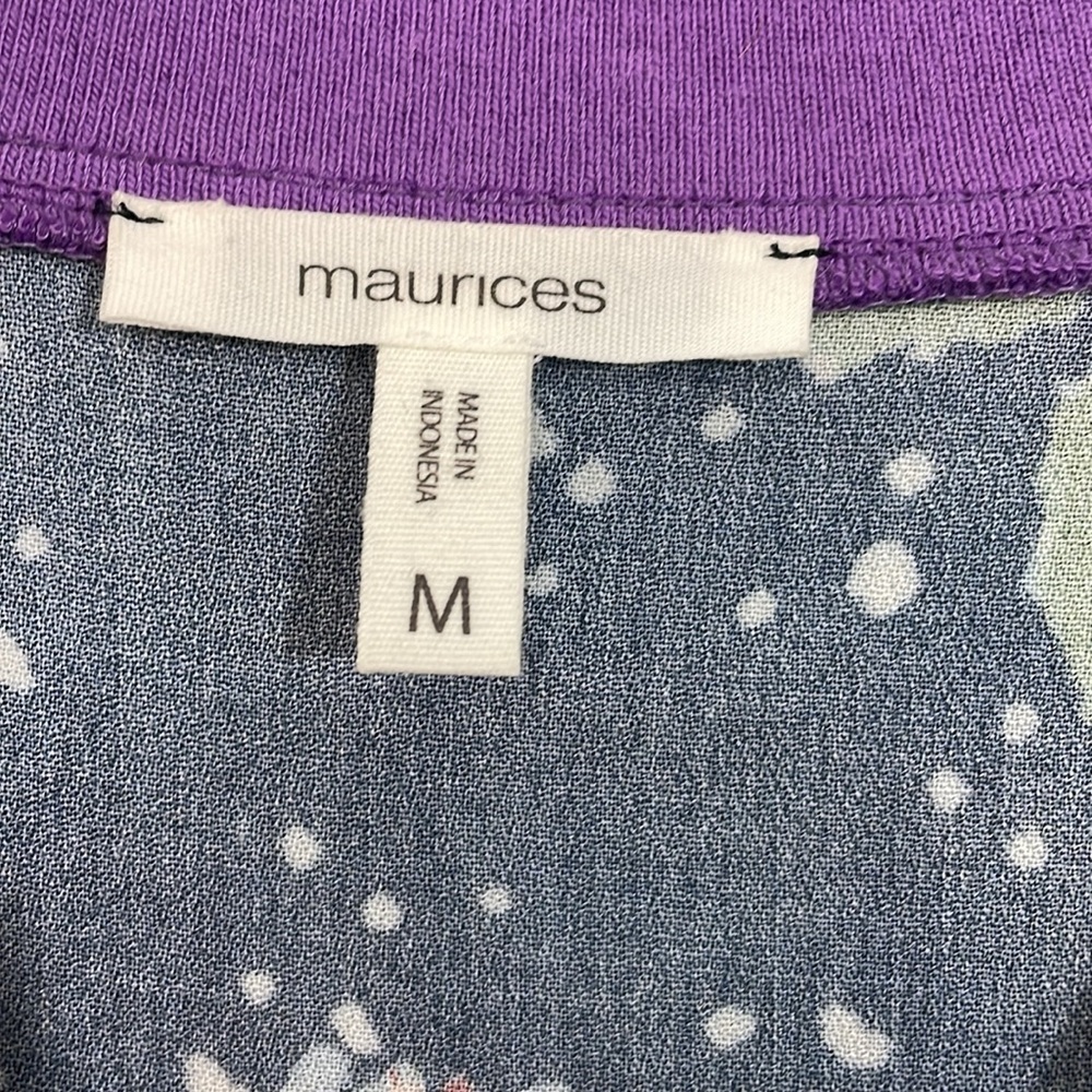 Maurices Floral Bomber Jacket with Purple Trim - Picture 2 of 4